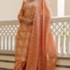 Kurta With  Heavy  Embroidery, Afghani Pants & Malmal Dupatta