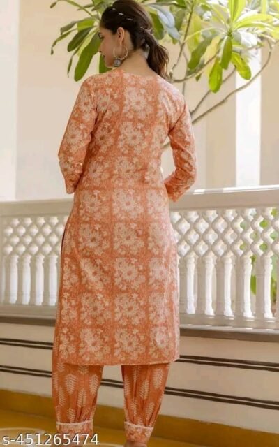 Kurta With  Heavy  Embroidery, Afghani Pants & Malmal Dupatta