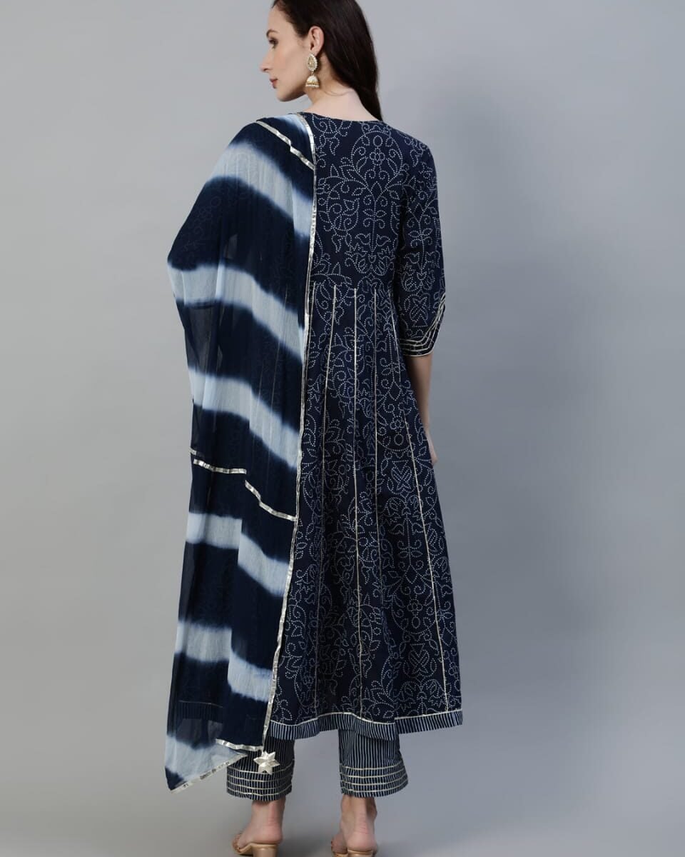 Kurti top with Elastic on sleeves & Plazzo with both side buttons detailing