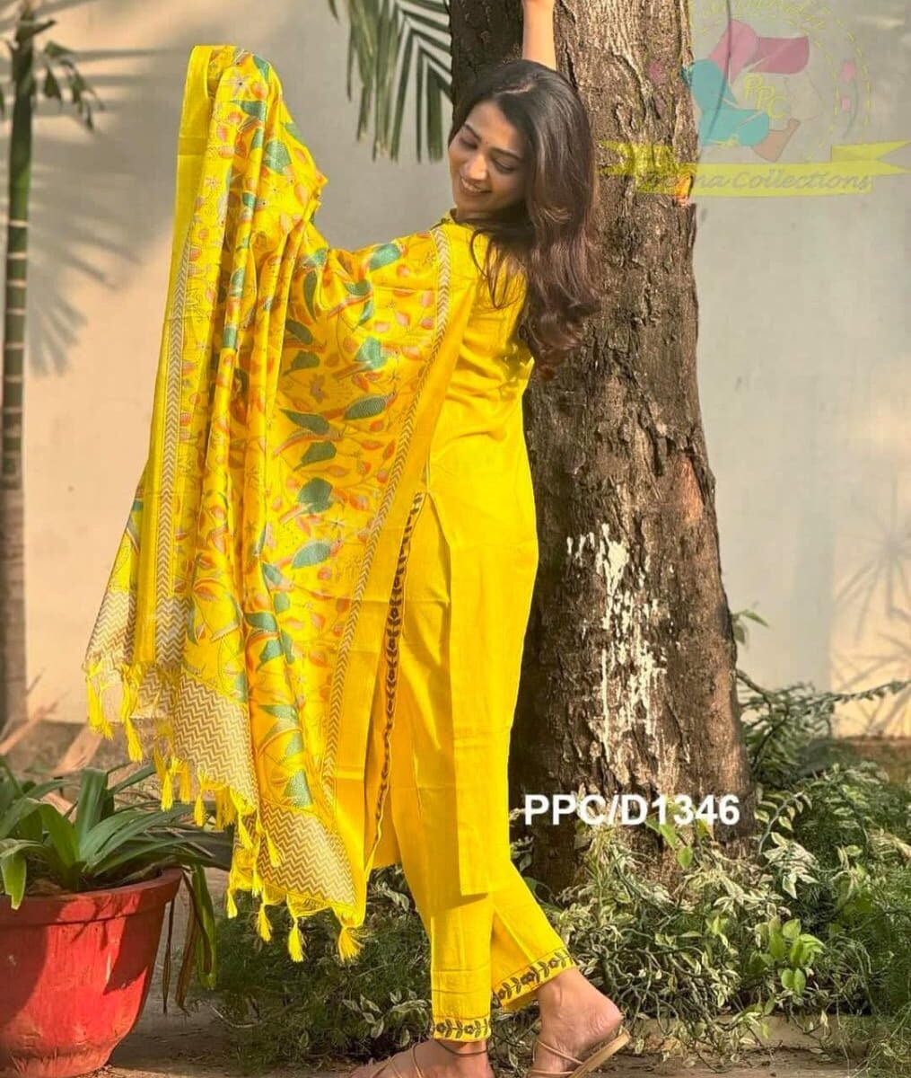 Kurta With  Heavy  Embroidery, Afghani Pants & Malmal Dupatta
