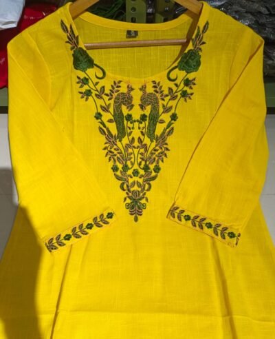 Kurta With  Heavy  Embroidery, Afghani Pants & Malmal Dupatta