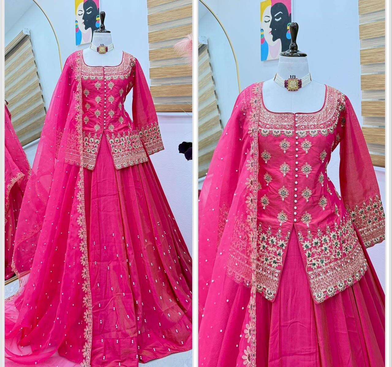 Antic Beauty Three Piece set whit heavy  Embroidery dupatta