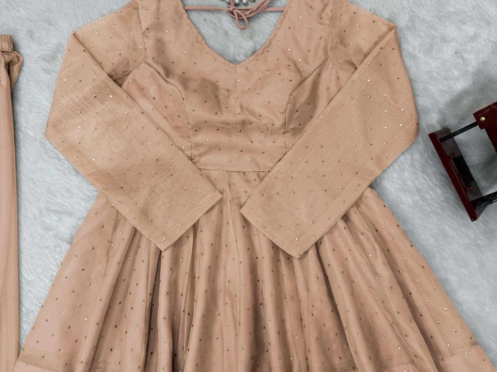 Three pice white top kurti set