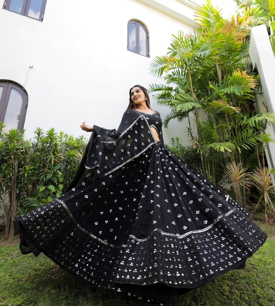 Balck Sequnce Lehngha choli with Dupata*