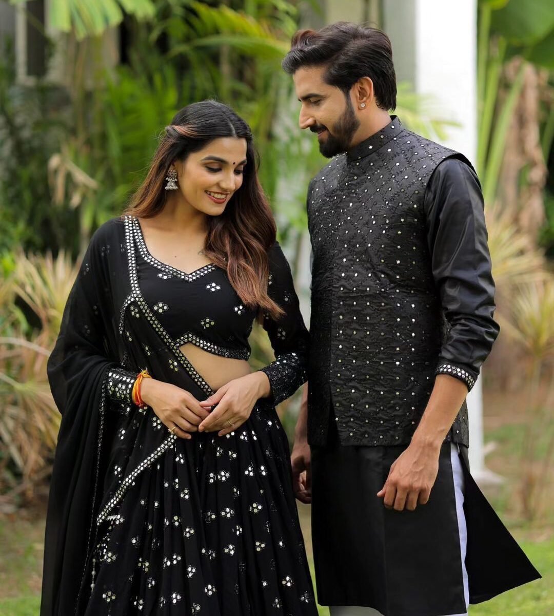 Balck Sequnce Lehngha choli with Dupata*