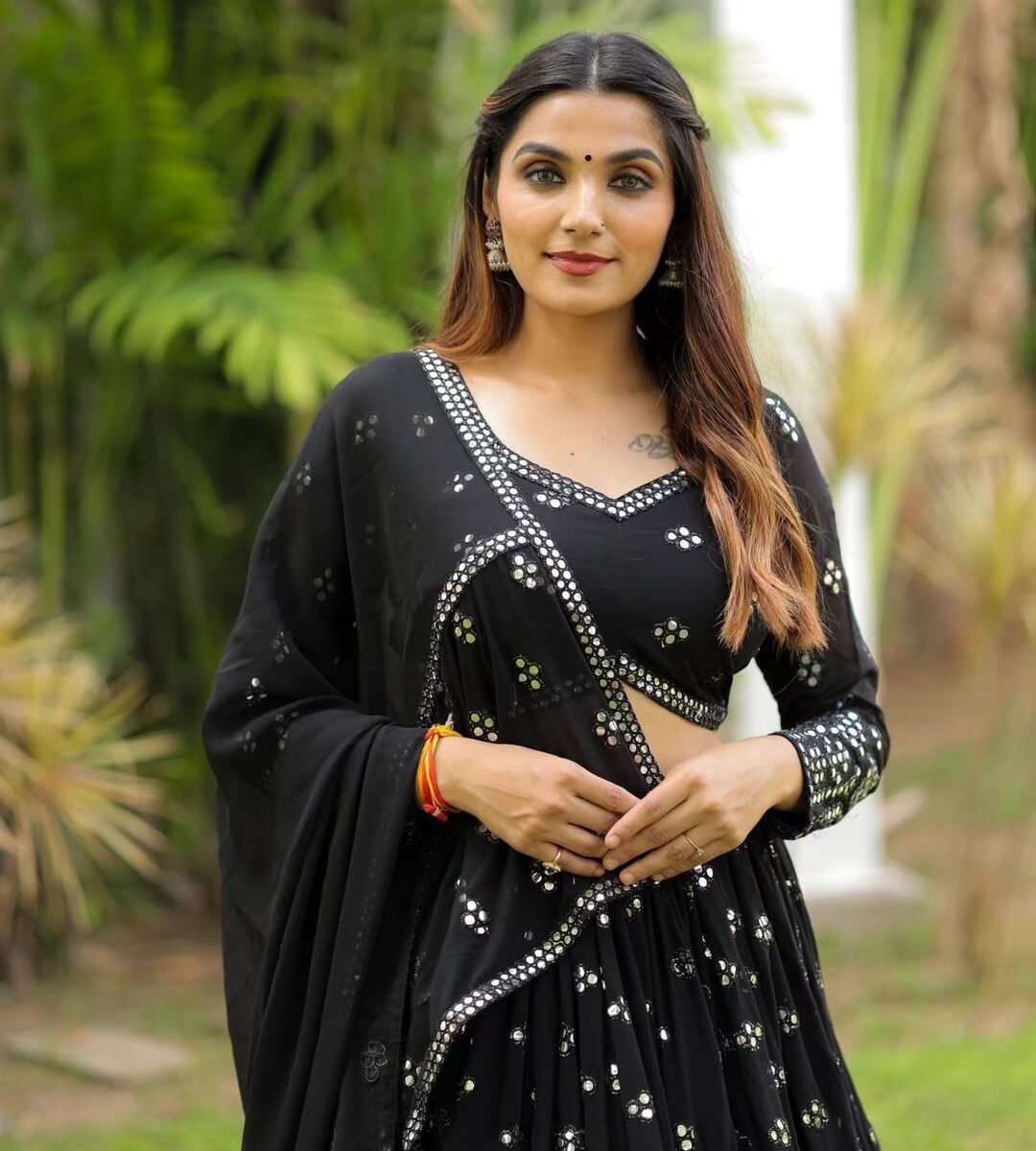 Balck Sequnce Lehngha choli with Dupata*