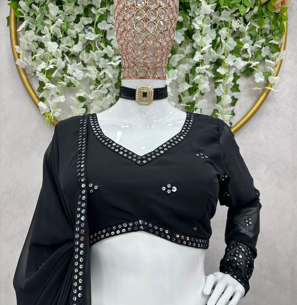 Balck Sequnce Lehngha choli with Dupata*