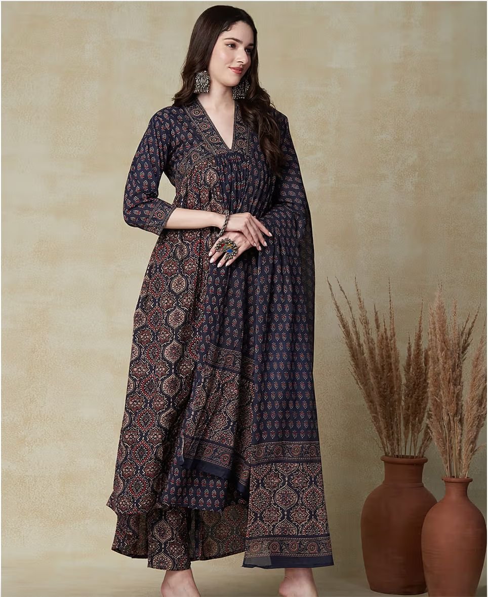 Cotton Suit set in  Printed  kurta Pant with Dupatta