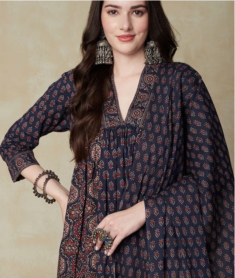 Cotton Suit set in  Printed  kurta Pant with Dupatta