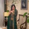 FAUX GEORGETTE SEQUANCE EMBROIDERY WORK SUIT WITH STITCHED PANT AND DUPATTA